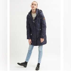 SAINT JAMES Navy Quilted Coat